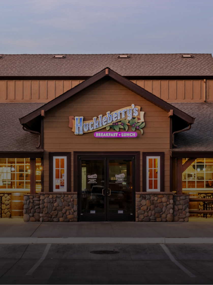 Exterior photos of Huckleberry restaurants. Huckleberry