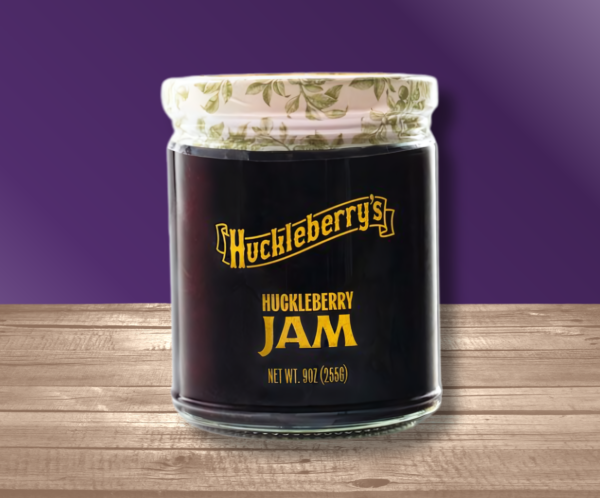 A jar of 10 oz. Huckleberry Jam.